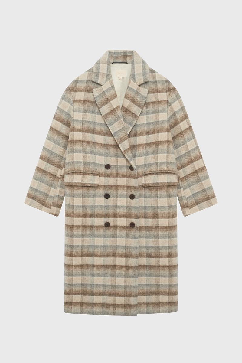 MYRIELLE - Длинное двубортное пальто в клетку