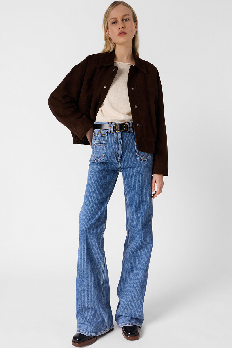 ANNA - Расклешенные джинсы в тонкую полоску