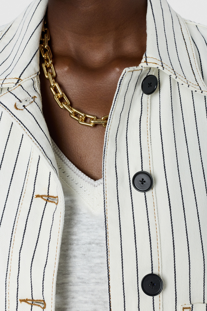 TAMEA - Белая джинсовая куртка в полоску