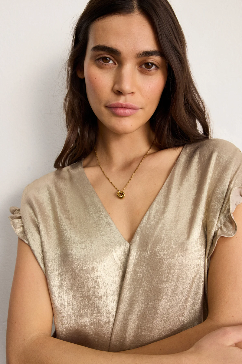 CIA - Золотистый топ с оборками