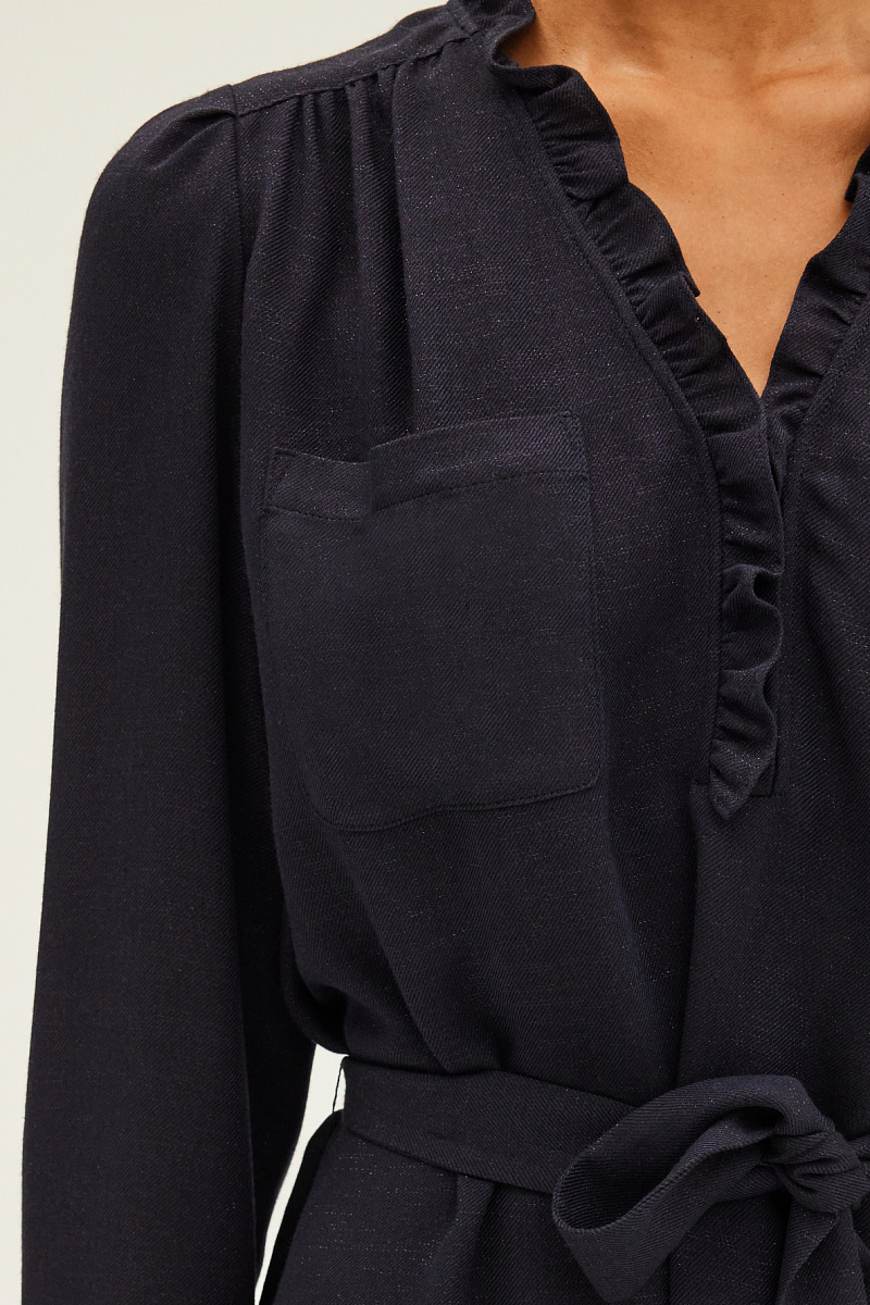 SONIA - Мини-платье с люрексом и оборками