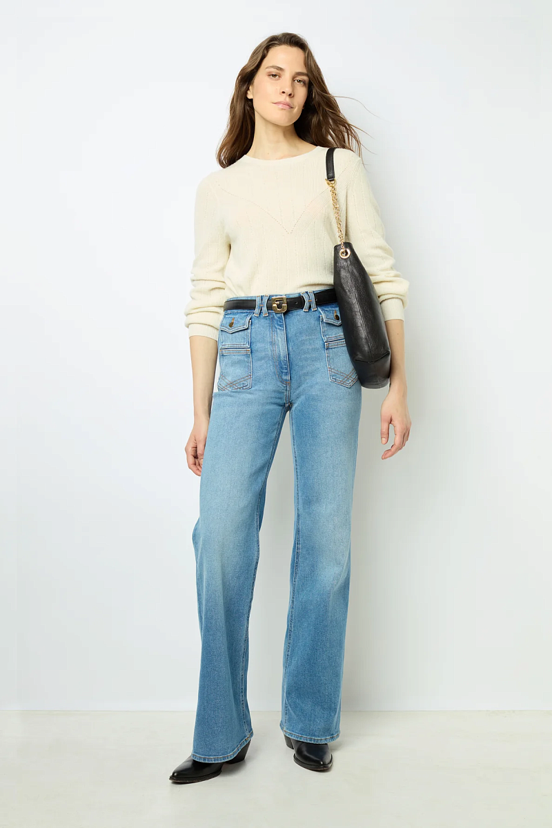 JANINE - Пуловер с круглым вырезом из тонкой шерсти