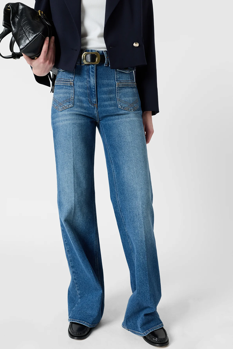 ANNA - Голубые расклешенные джинсы