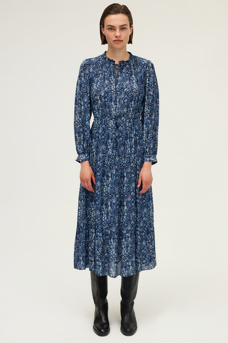 LIAN - Длинное платье с растительным принтом