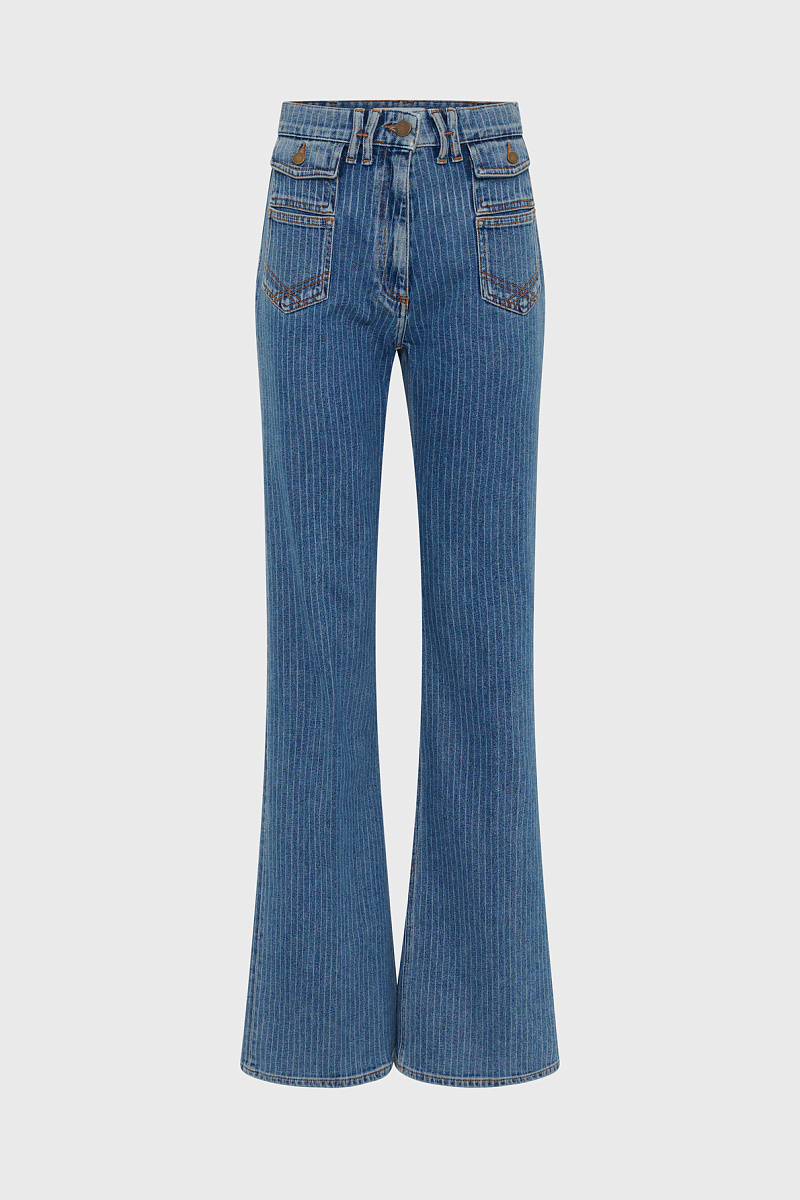 ANNA - Расклешенные джинсы в тонкую полоску