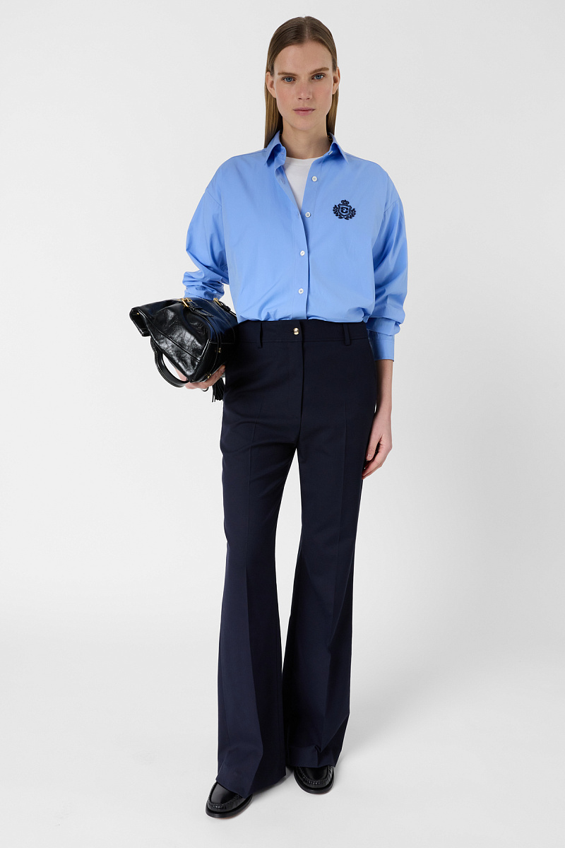 ALIYAH - Костюмные брюки прямого кроя темно-синего цвета