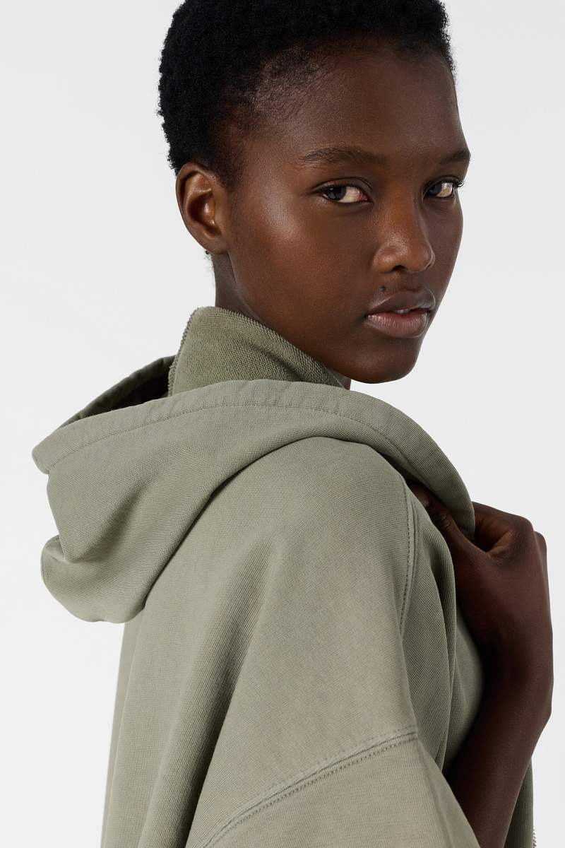 MILENE - Жилет-худи на молнии с капюшоном в цвете хаки