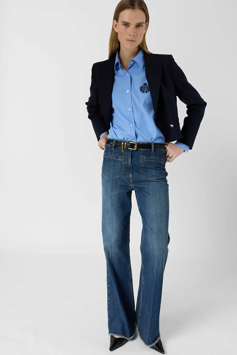 AMANDIE - Джинсы-клеш из необработанного материала