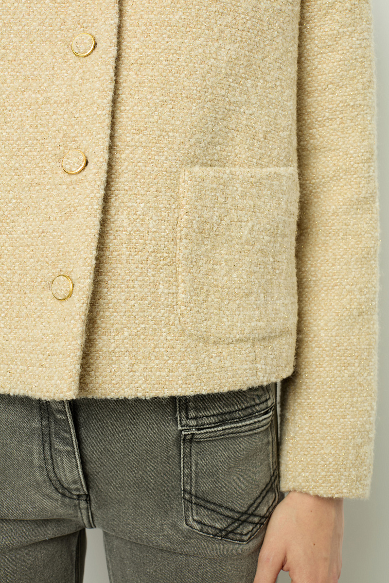 Жакет из твида с круглым вырезом