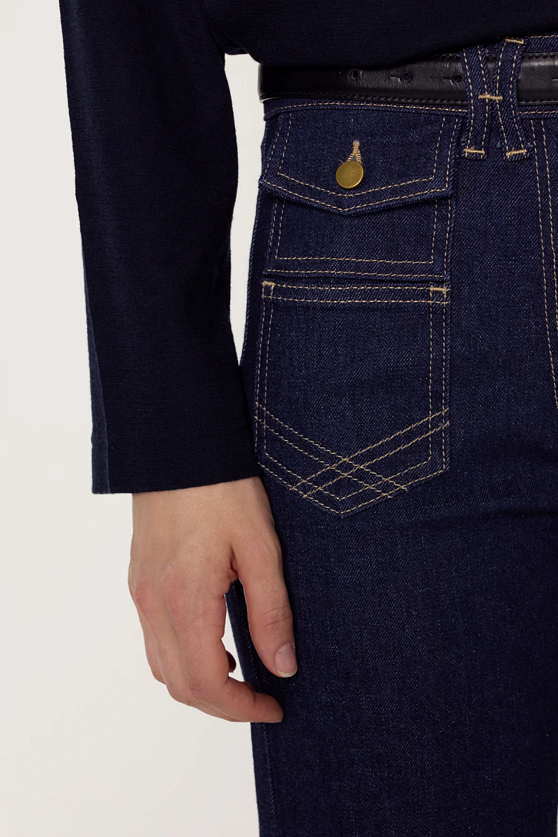 ANNA - Расклешенные джинсы с контрастной строчкой