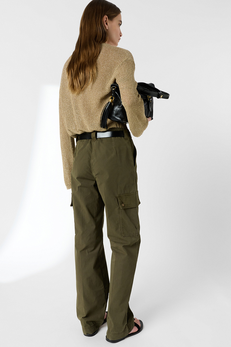 AMAELLE - Брюки из хлопоковой ткани в военном стиле