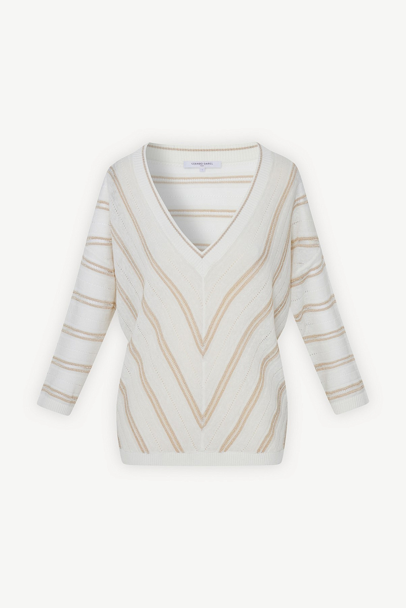 LAISA - Полосатый пуловер из льна и шелка
