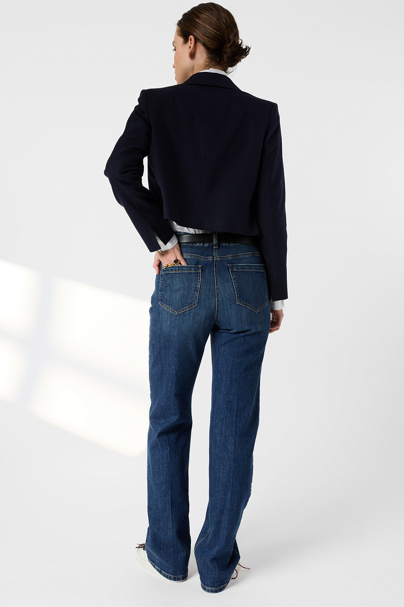 TESSIE - Синий укороченный приталенный жакет