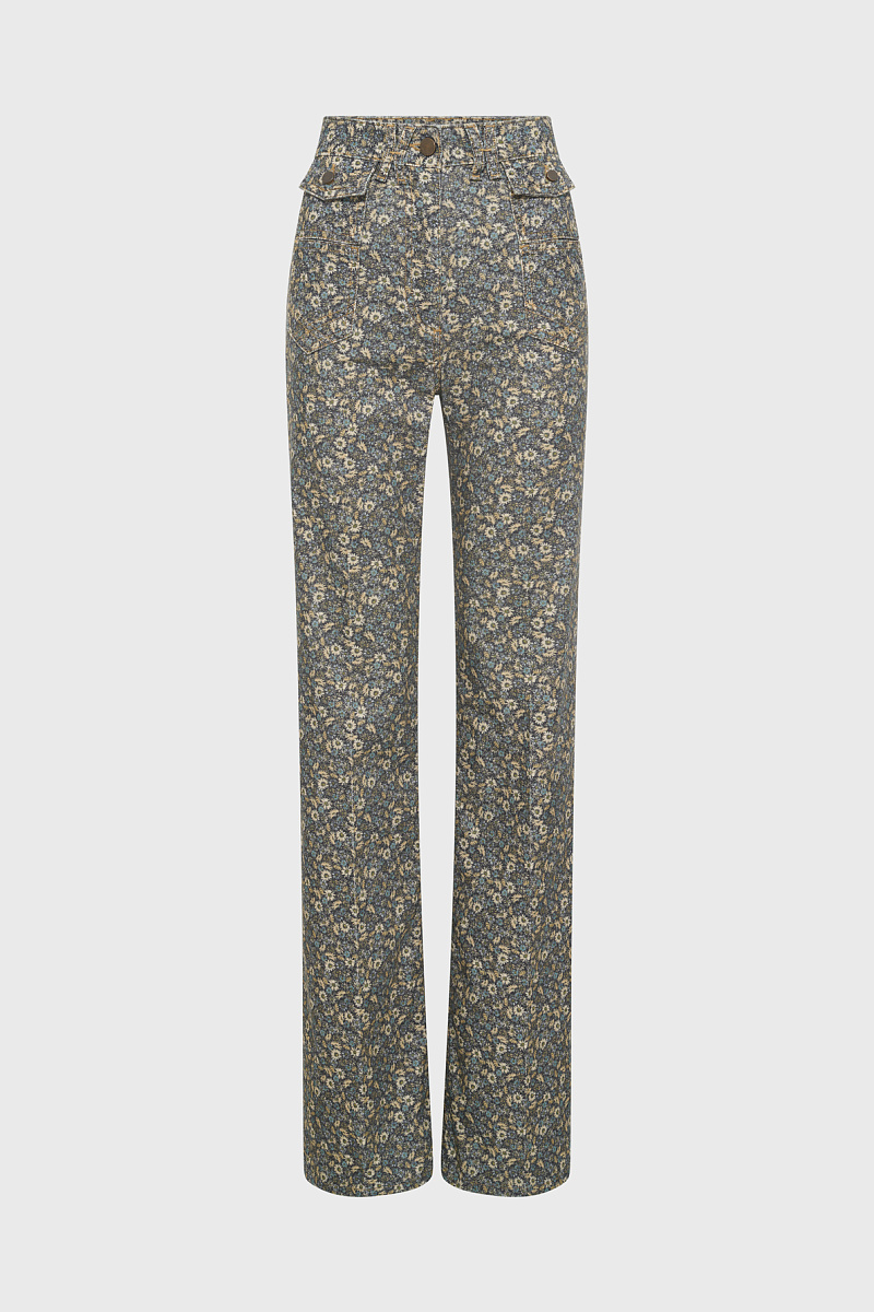 LIANNA - Расклешенные вельветовые брюки с цветочным принтом
