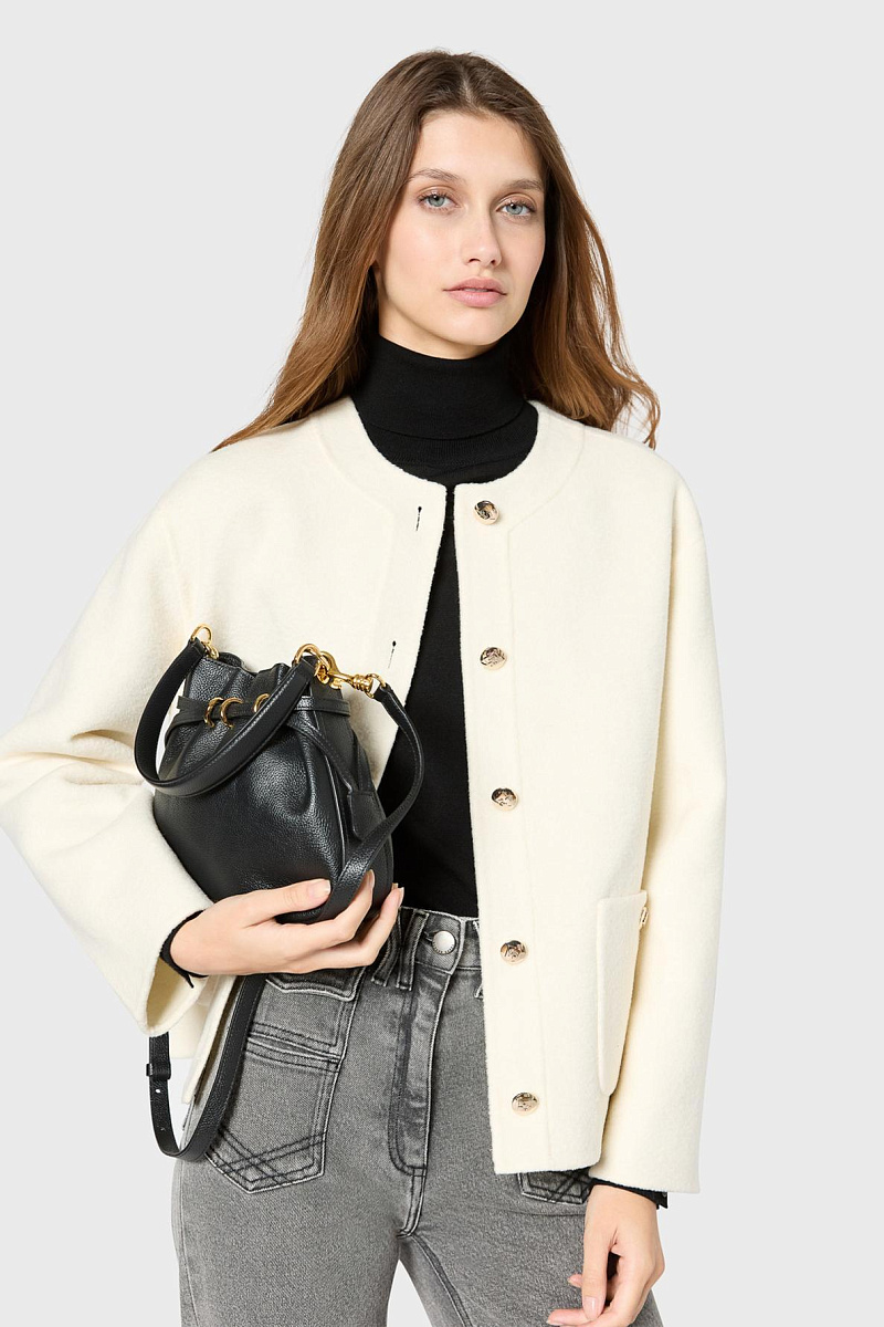 Жакет из смесовой шерсти с круглым вырезом