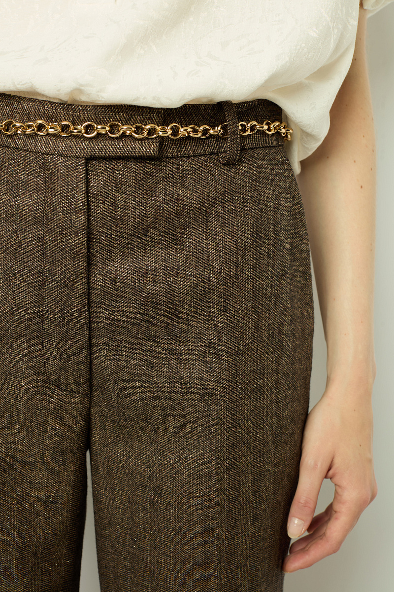 DALI - Брюки прямого кроя с принтом "елочка"