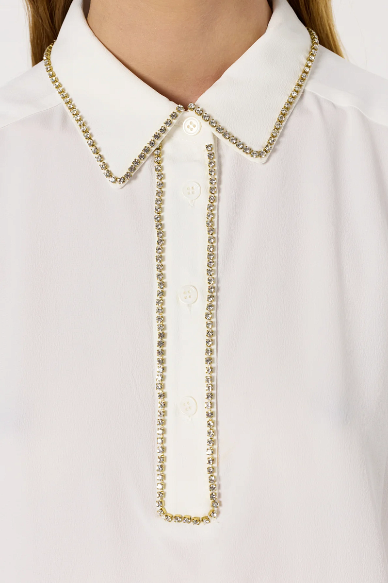 ASTRID - Блуза со стразами на воротнике