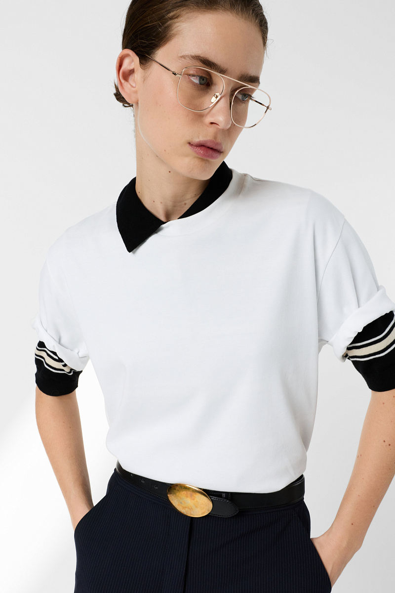 MAYAE - Белая футболка из хлопка с монограммой