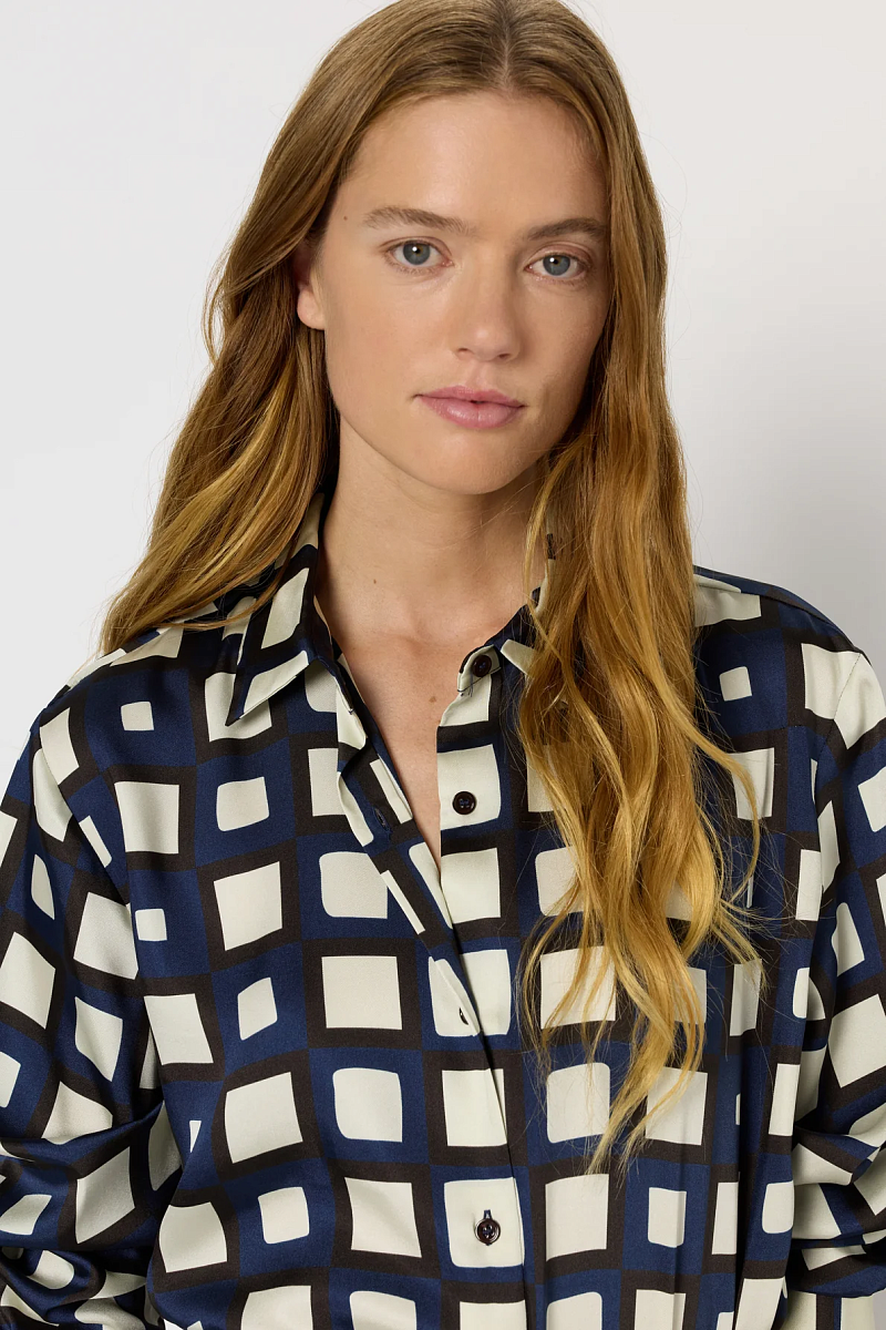 ALVINA - Блуза с геометричным принтом из сатина