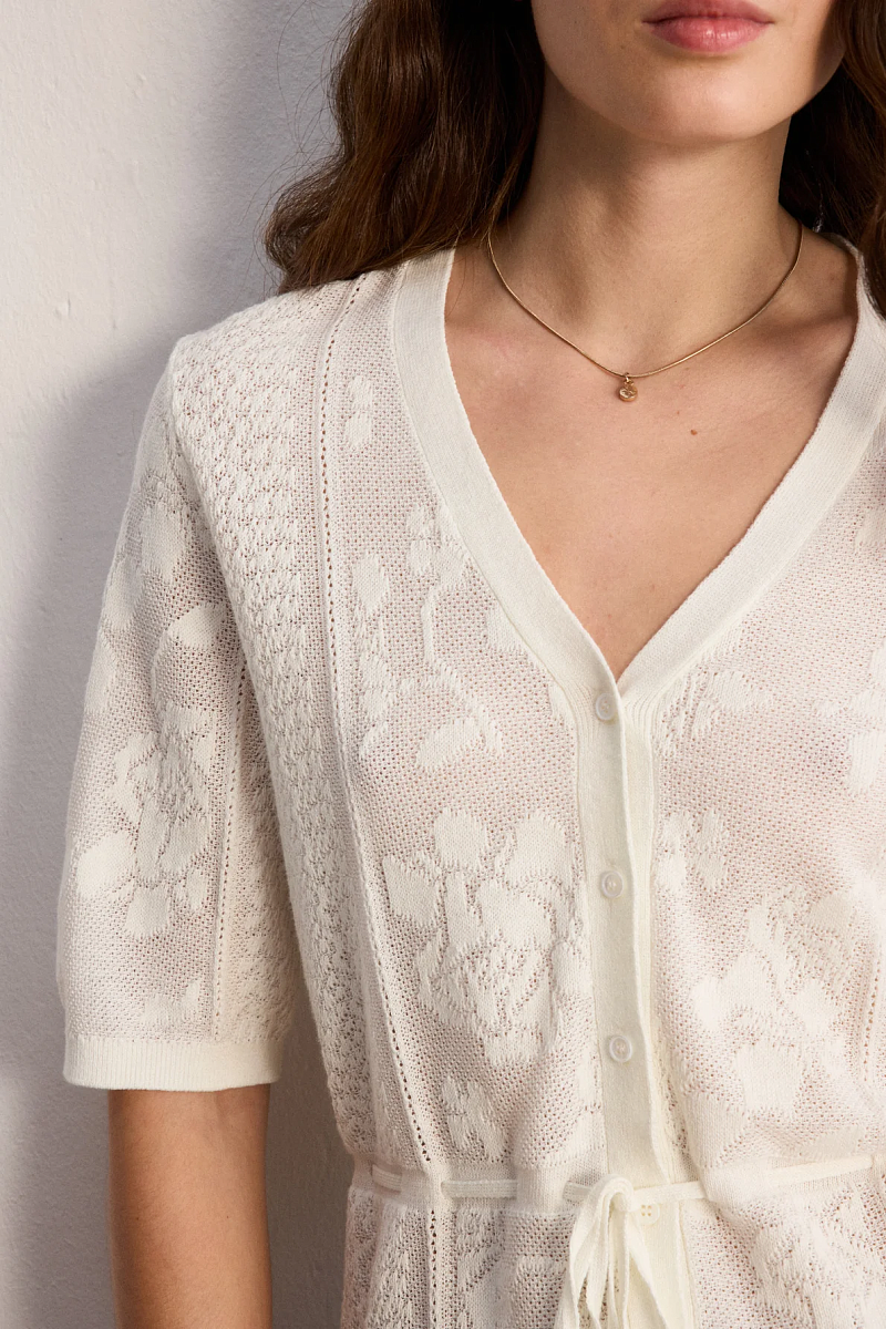 LINE - Кардиган жаккардовой вязки в оттенке экрю