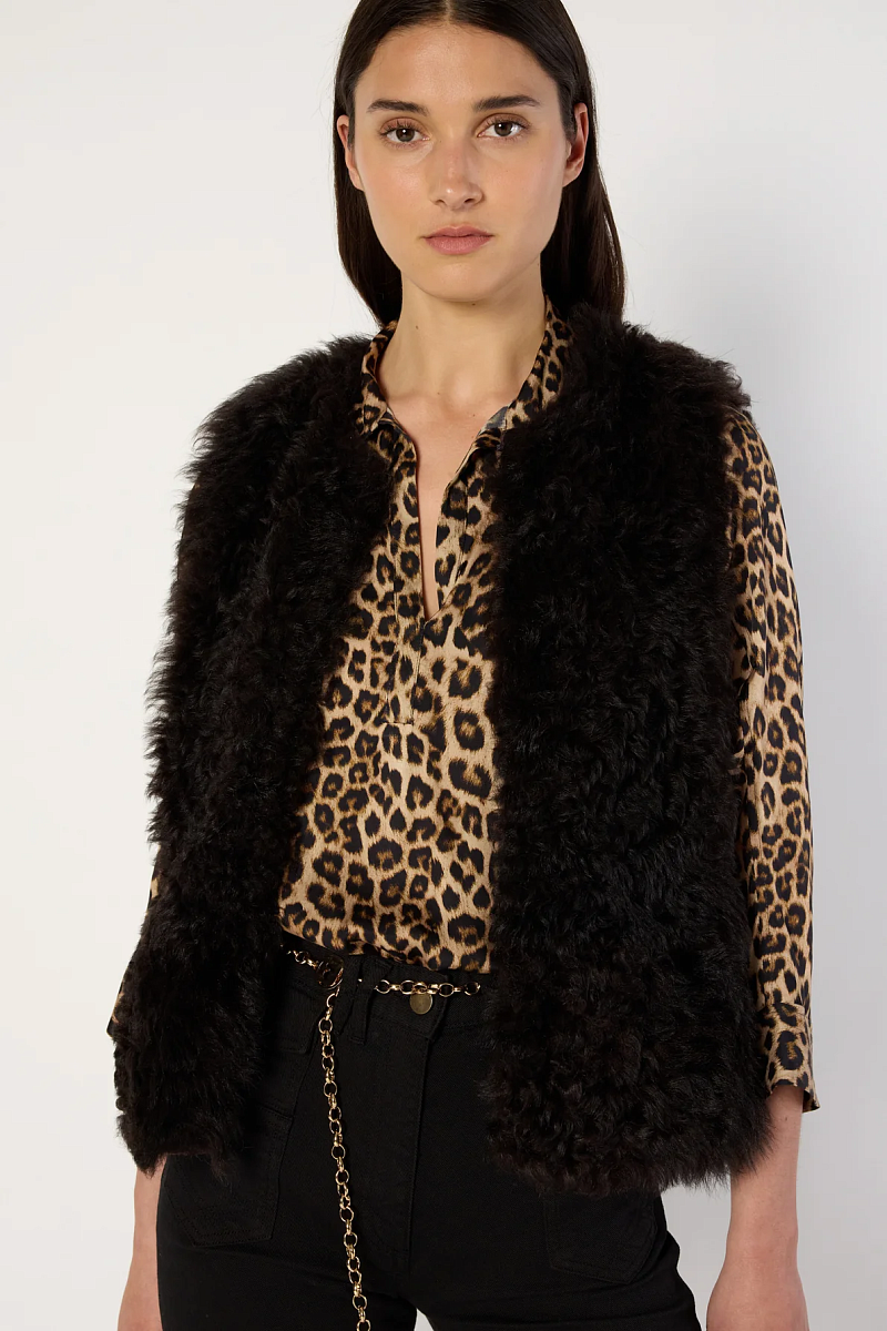 MAELLE - Куртка без рукавов из овчины