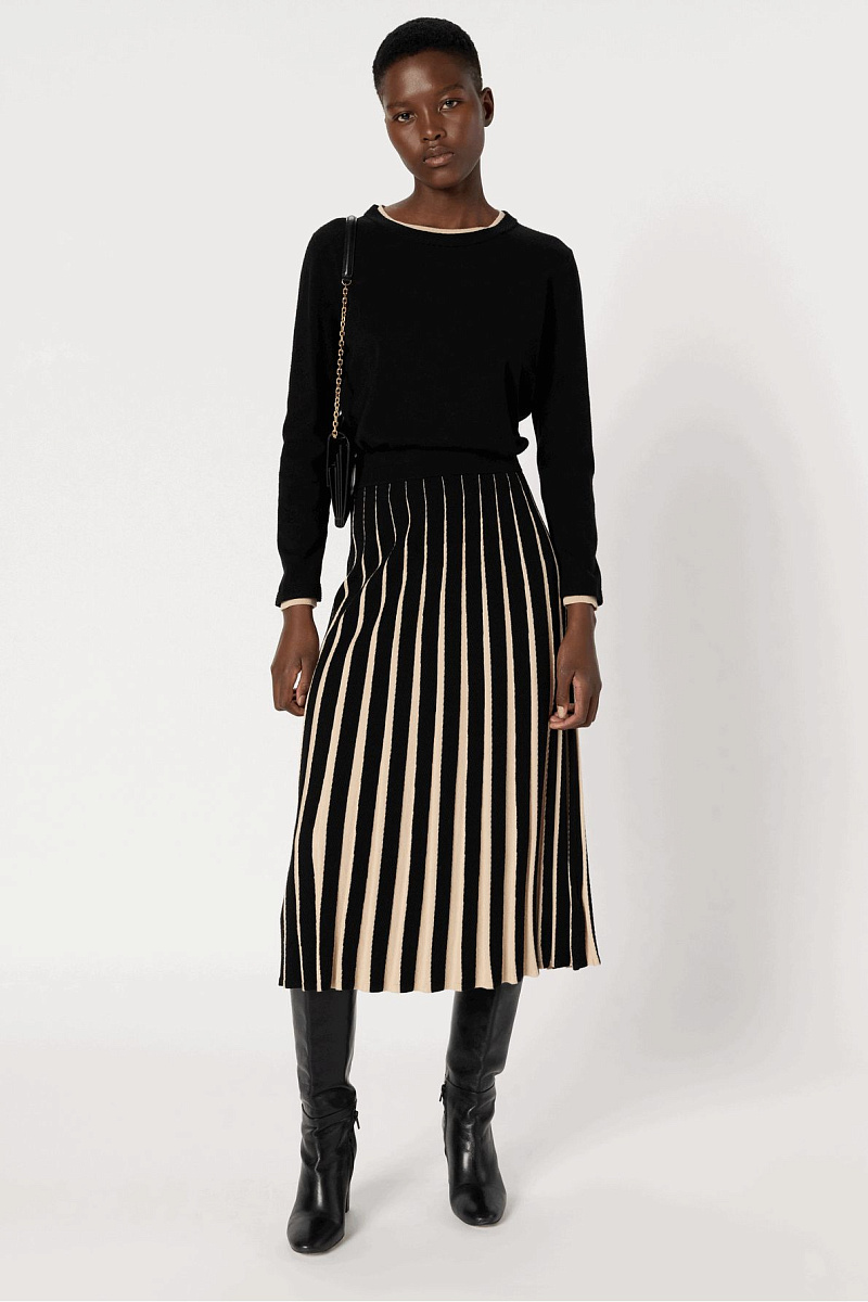 BIBIANE - Плиссированная контрастная юбка-миди