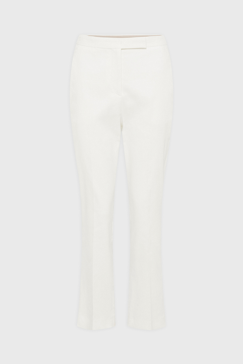 AURIA - Белые брюки прямого кроя с эластичной вставкой сзади