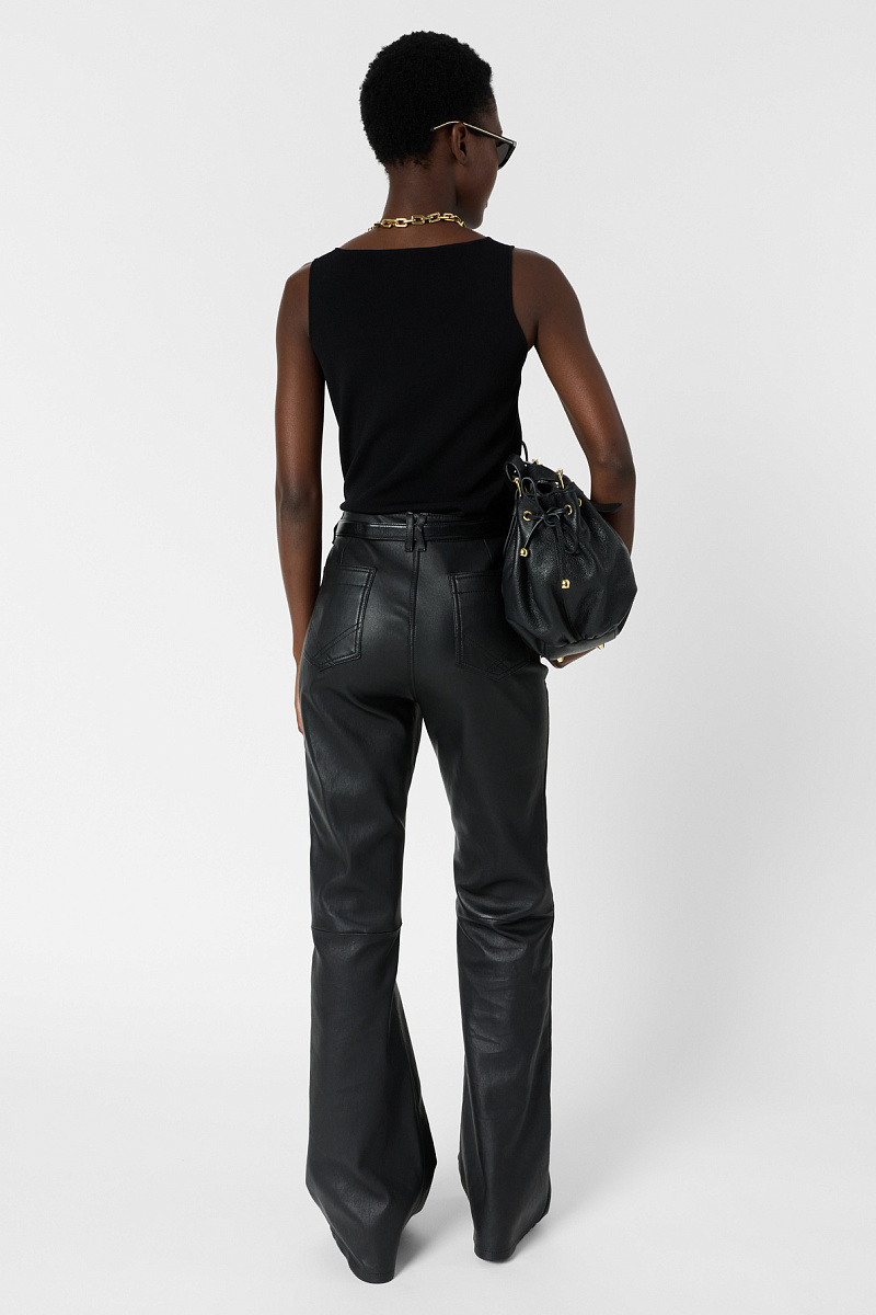 LUCINA - Черный базовый топ из микрофибры