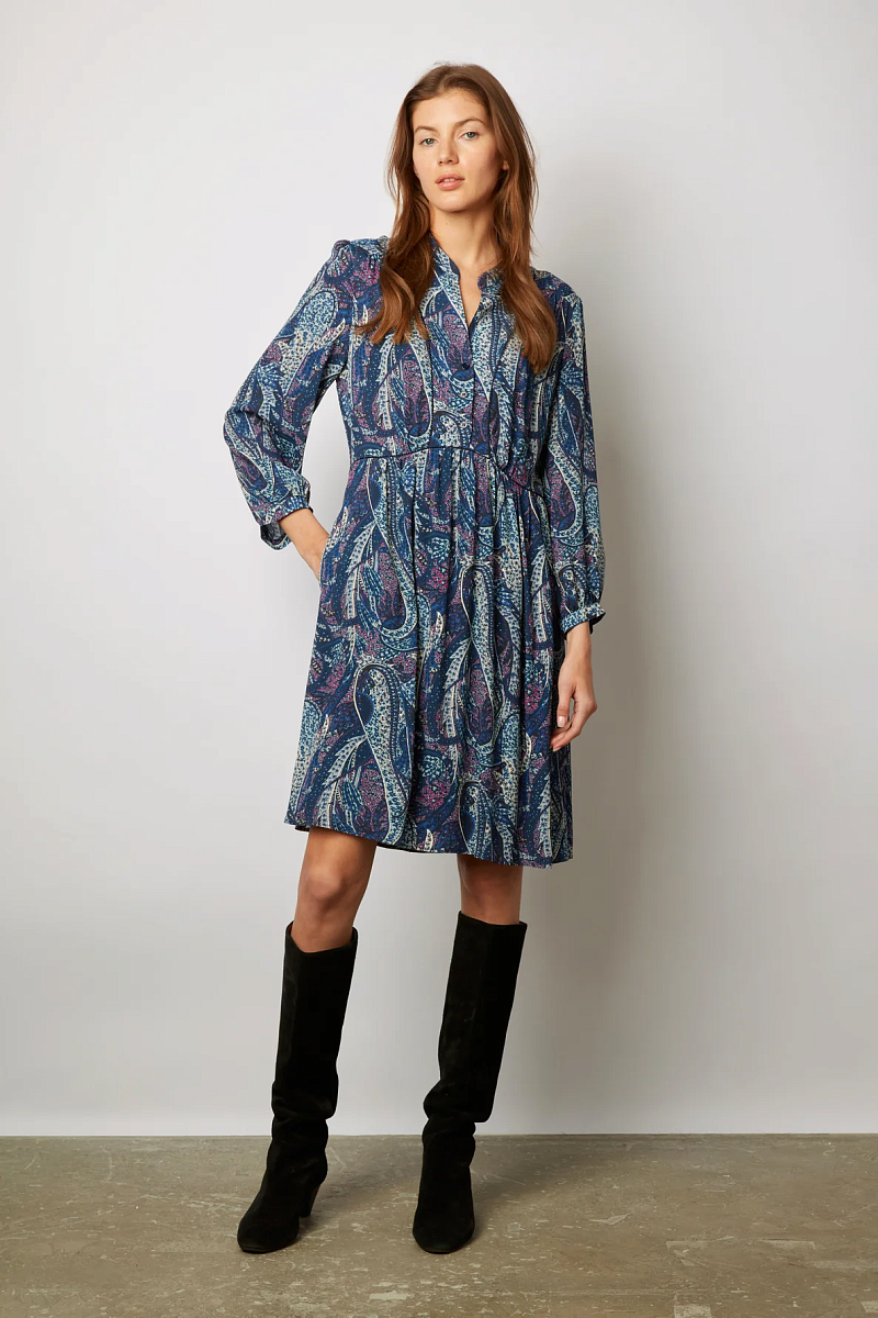 JANICE - Мини-платье с принтом пейсли из мягкой ткани