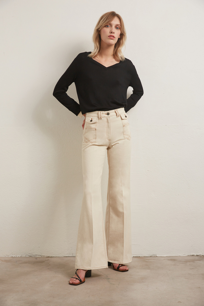 ANNA - Джинсы-клеш с высокой посадкой