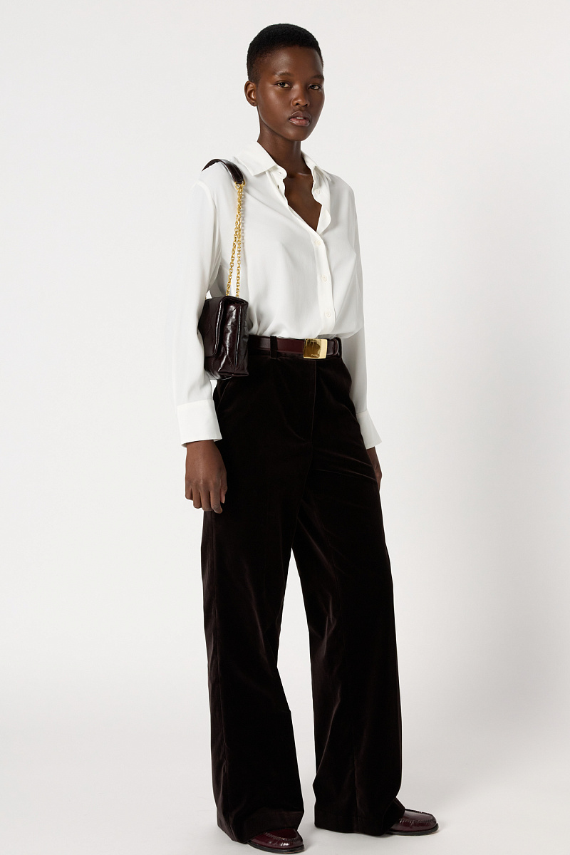CLOTILDE - Костюмные брюки из бархатной ткани