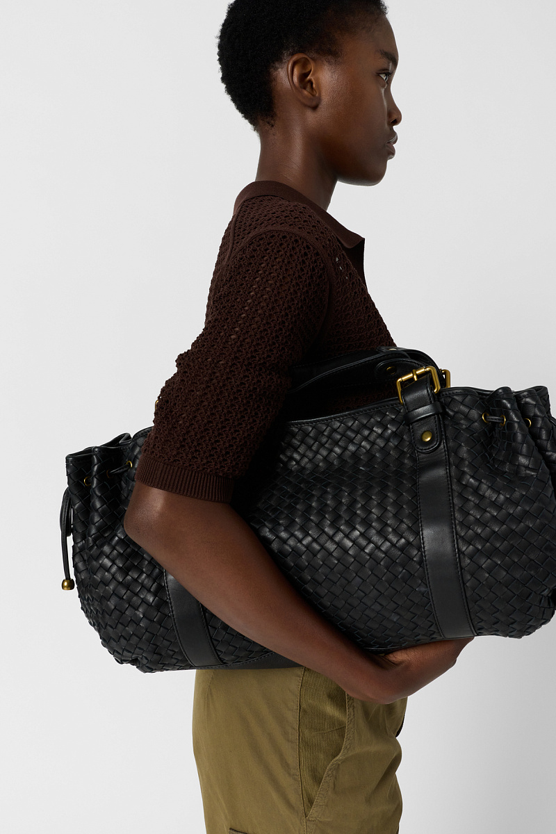 LIANNE - Коричневая ажурная рубашка-поло