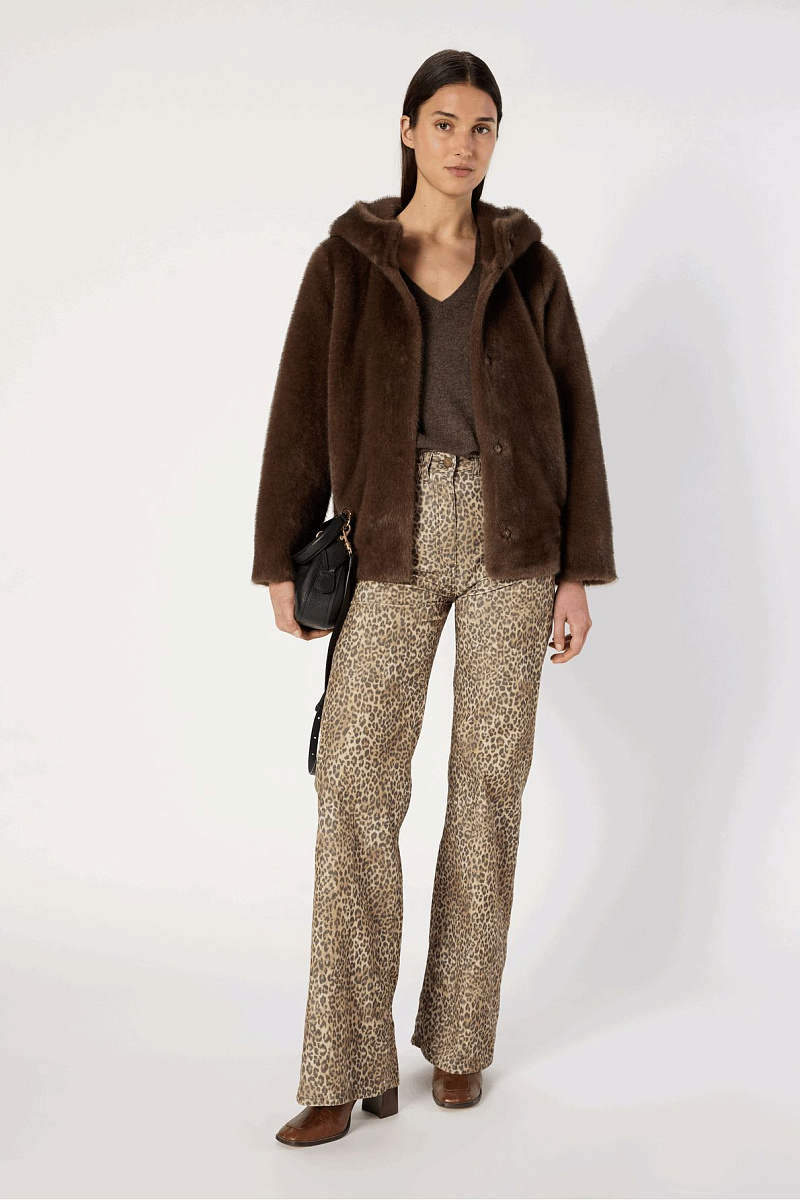 MORGANE - Полупальто из искусственного меха с капюшоном