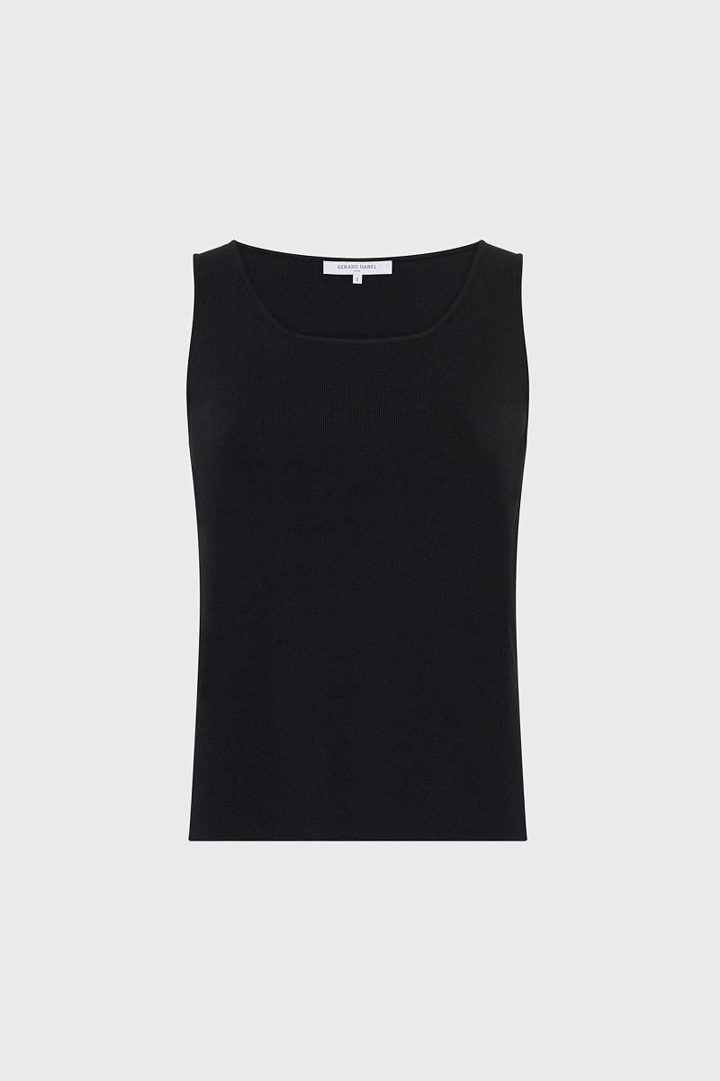 LUCINA - Черный базовый топ из микрофибры