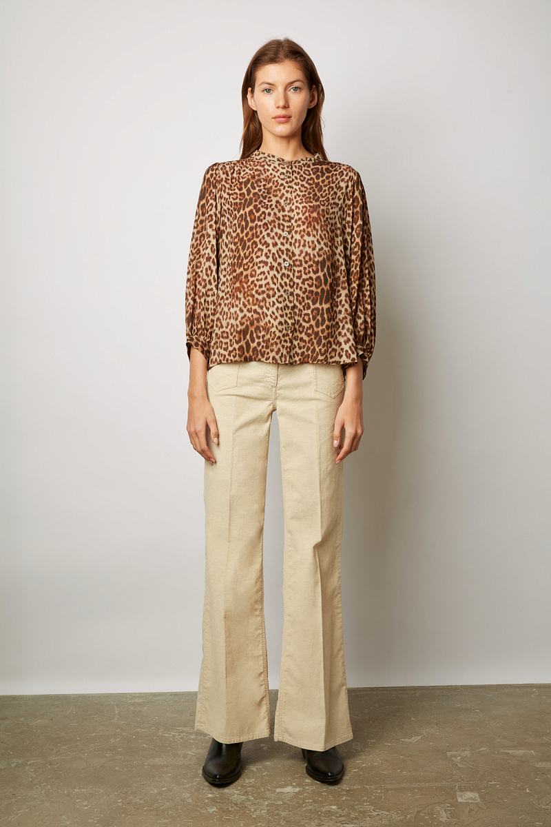 NARIN - Блуза с леопардовым принтом из мягкой ткани