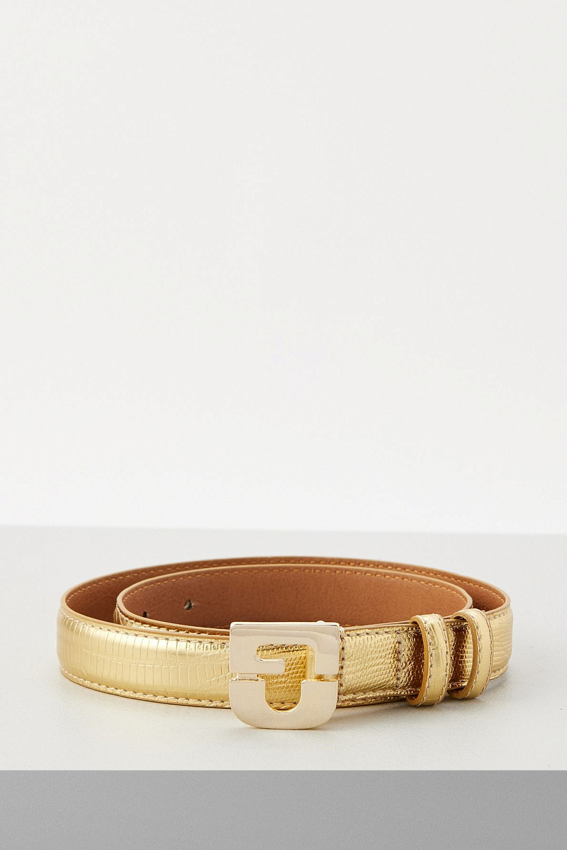 LAUREN - Ремень со змеиным принтом из кожи с эффектом металлик