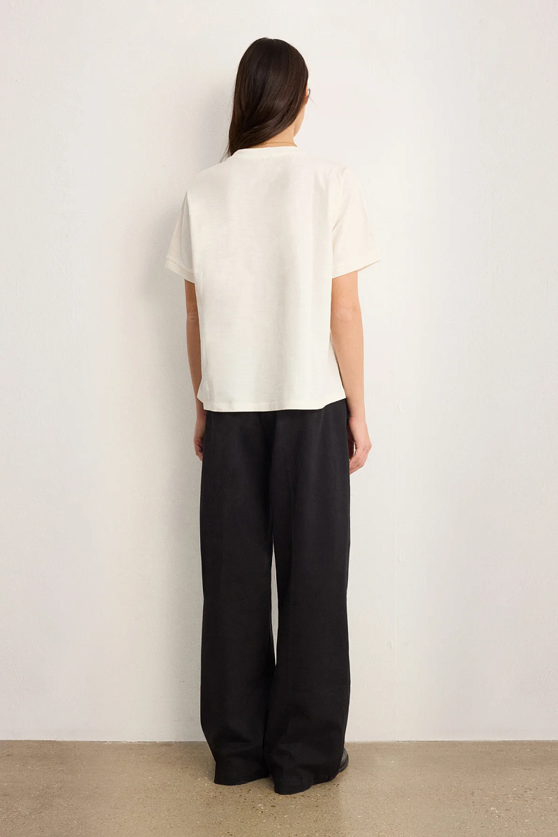 TAIYA - Белая футболка из хлопка и модала с принтом