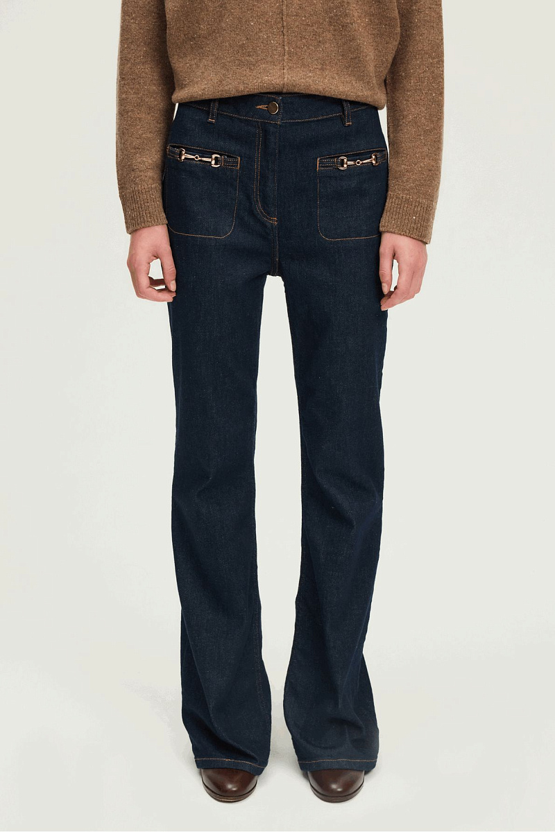 CIRA - Расклешенные джинсы с золотистой фурнитурой