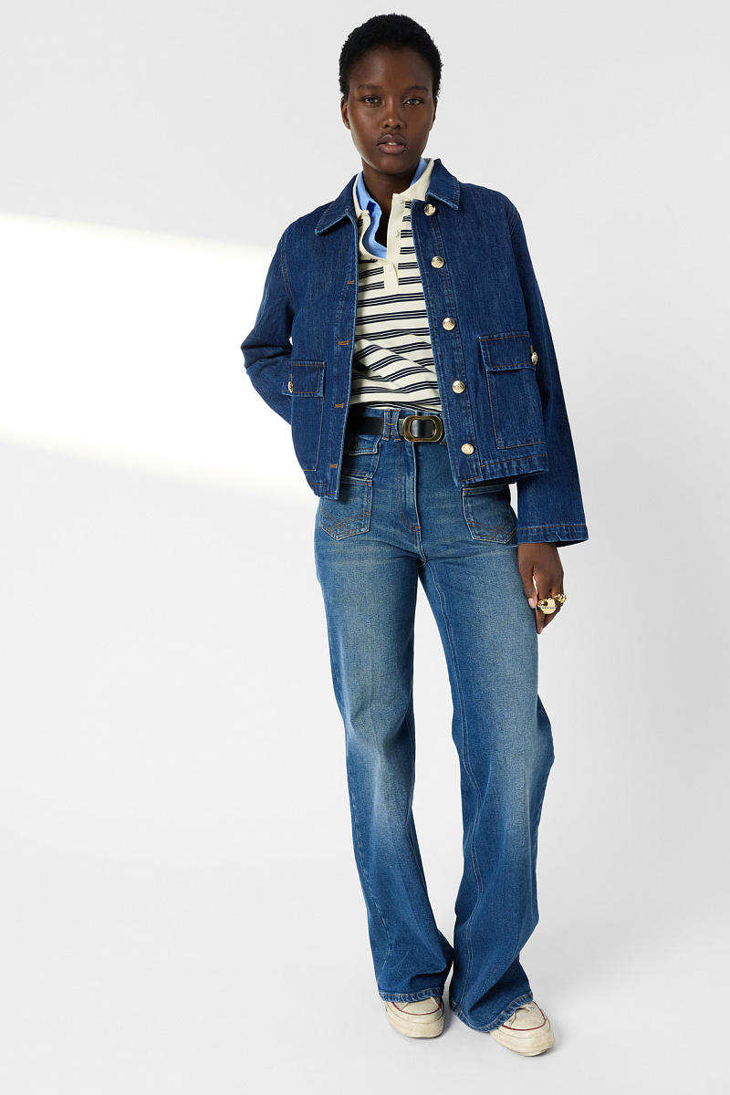 TAINA - Куртка из необработанного денима с золотистыми пуговицами