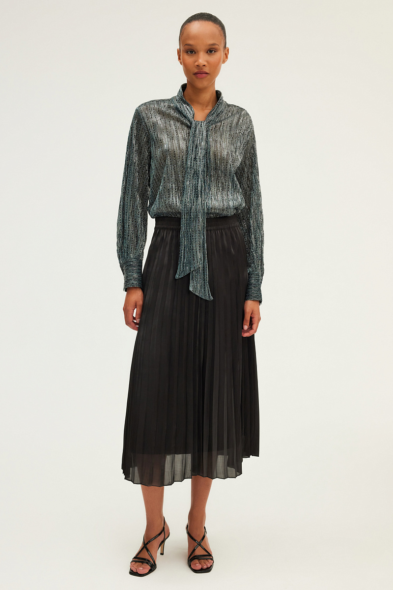 CELIA - Плиссированная юбка-миди из сатина