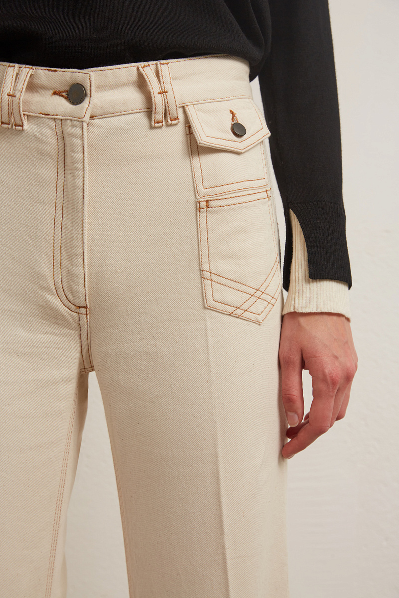 ANNA - Джинсы-клеш с высокой посадкой