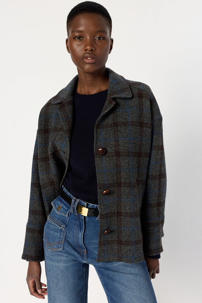 NELL - Полупальто из 100% шерсти в клетку