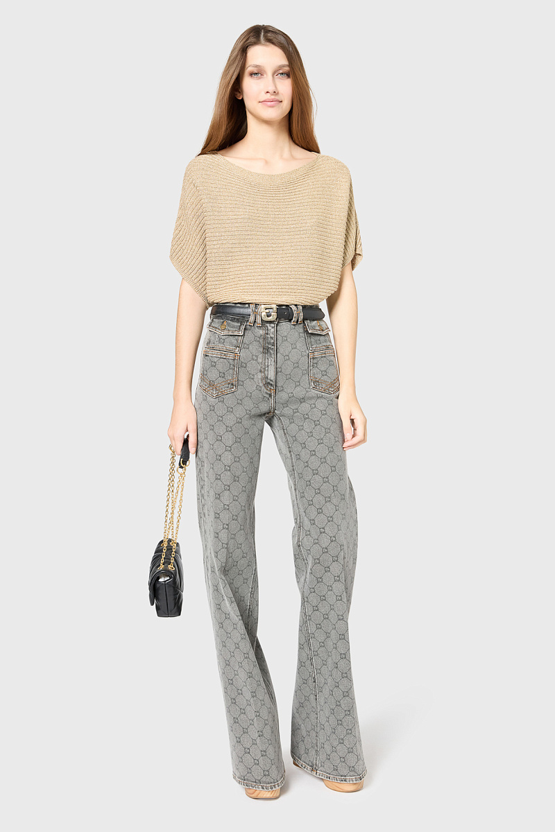 JENA - Джемпер в рубчик с короткими рукавами