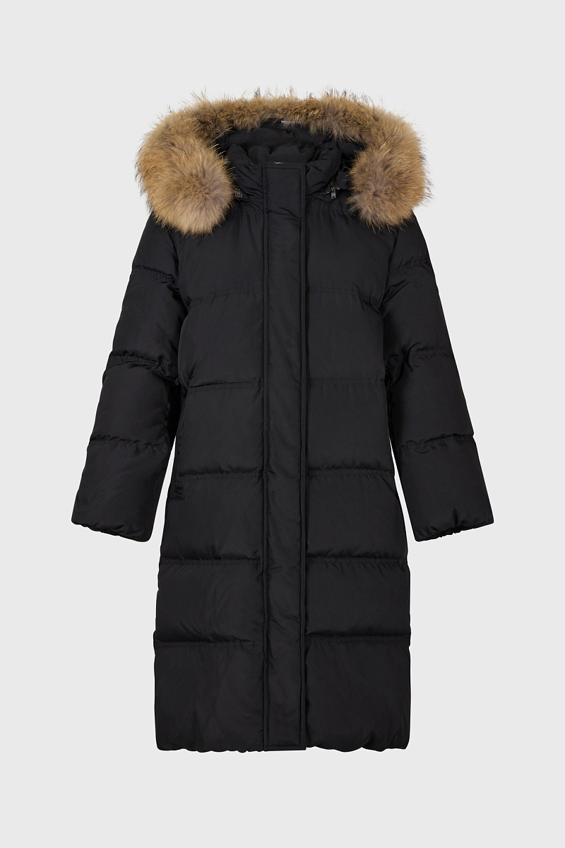 SWENN - Длинный пуховик с меховым воротником
