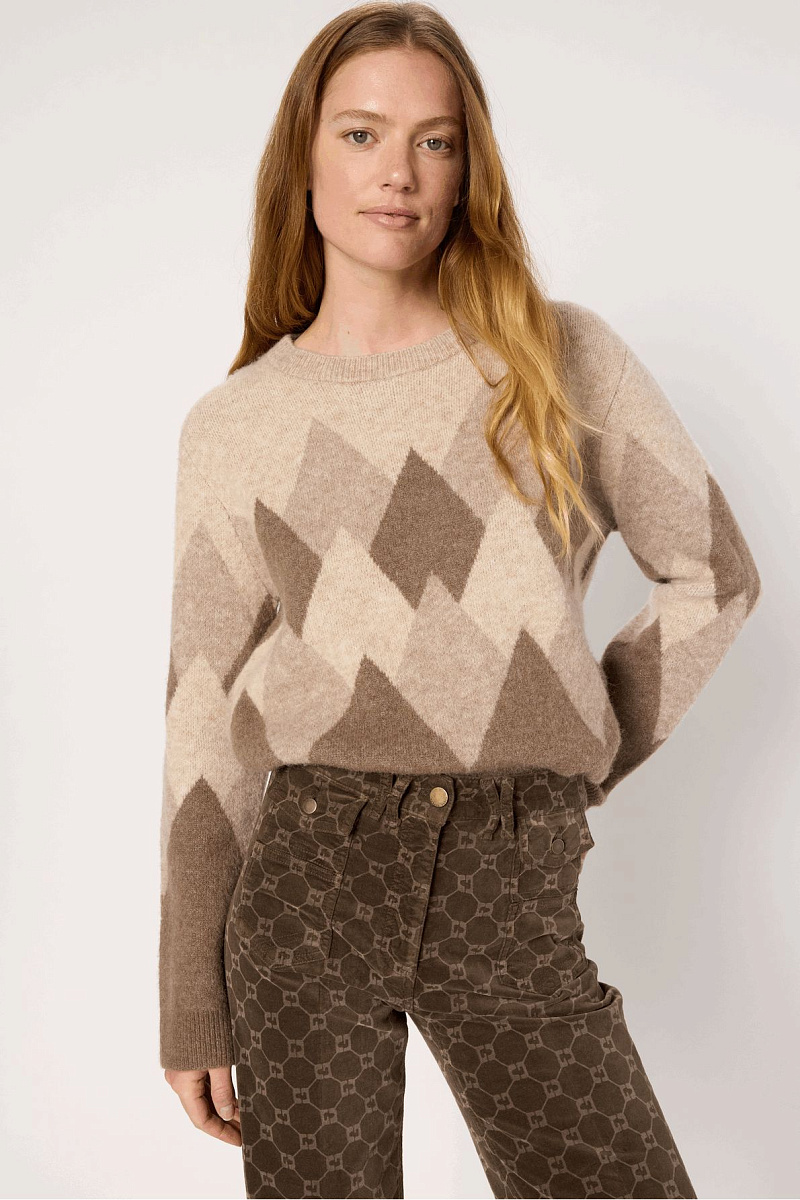 EVELYNE - Джемпер из шерсти с геометрическими узорами
