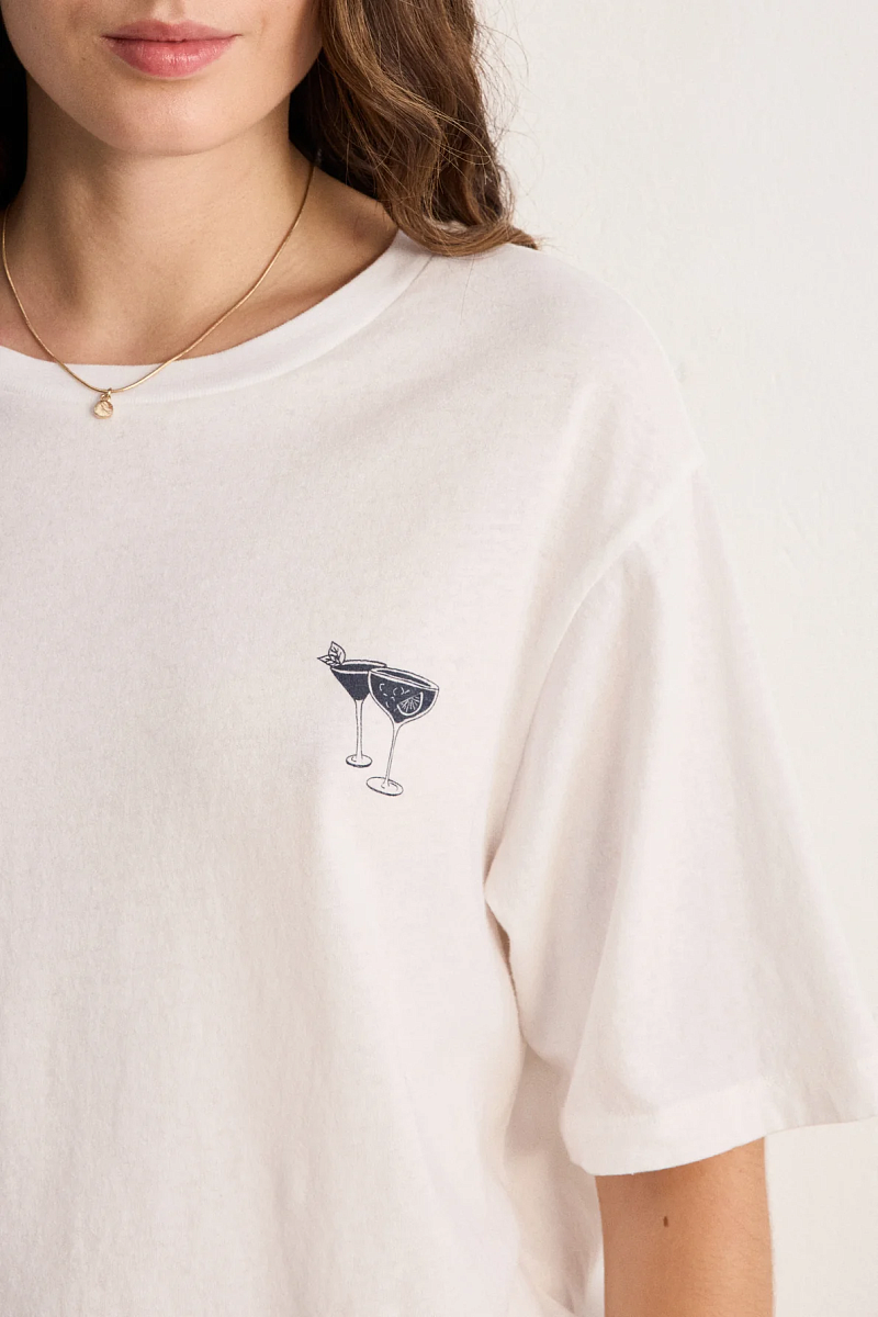 TINAELLE - Белая футболка из хлопка с трафаретной печатью