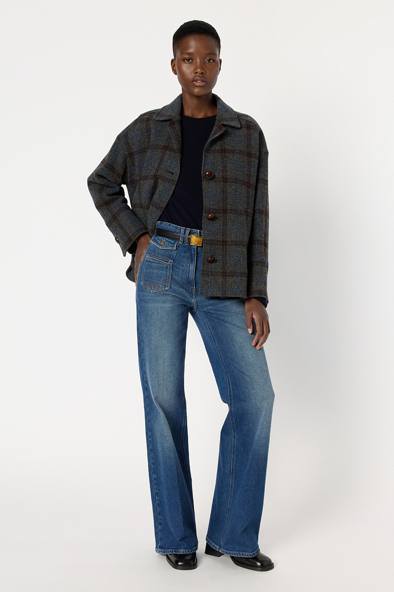 NELL - Полупальто из 100% шерсти в клетку