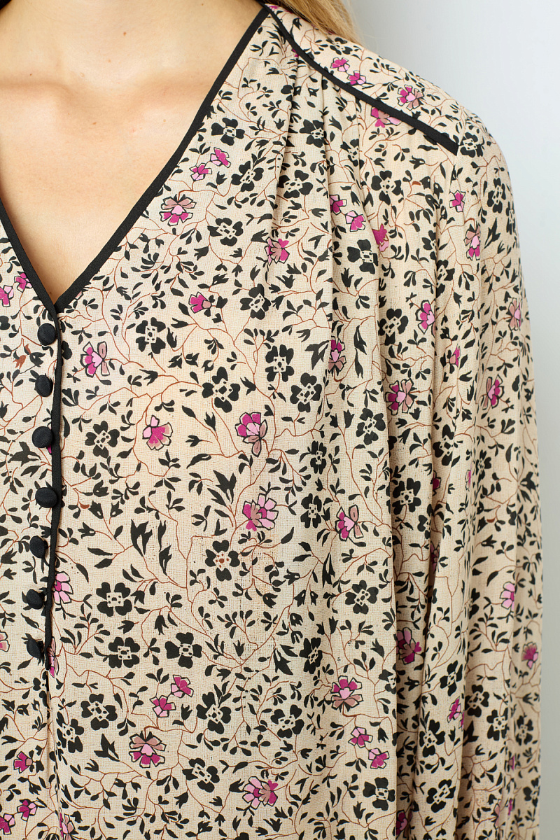 SALINE - Платье прямого кроя с принтом и V-образным вырезом