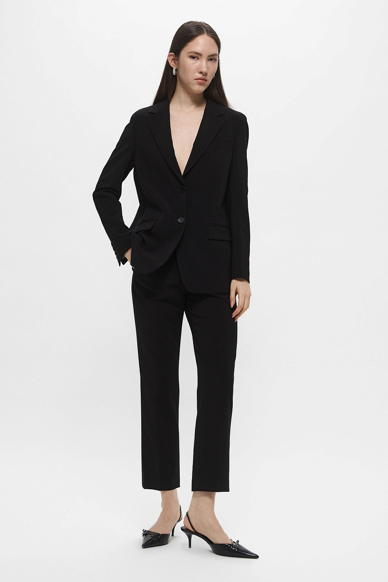 Прямые брюки с эластичным поясом