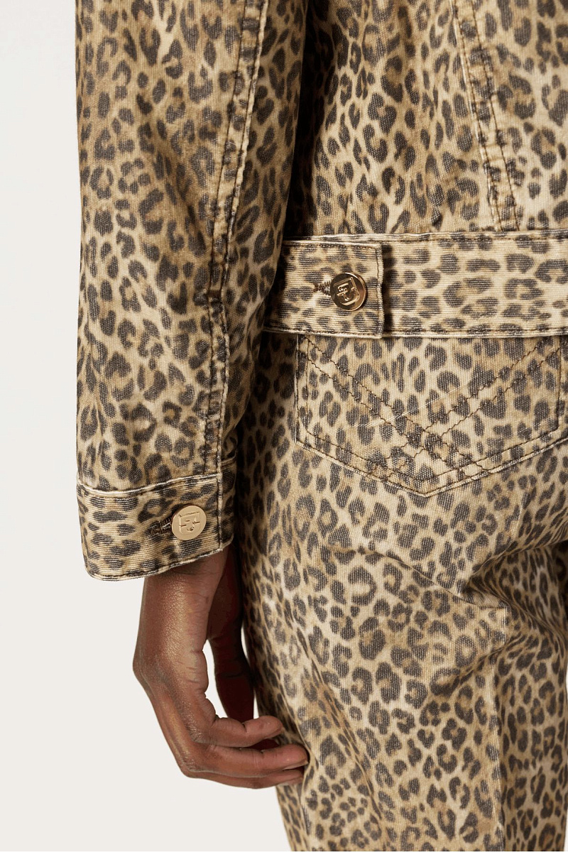 NERINE - Укороченная бархатная куртка с леопардовым принтом